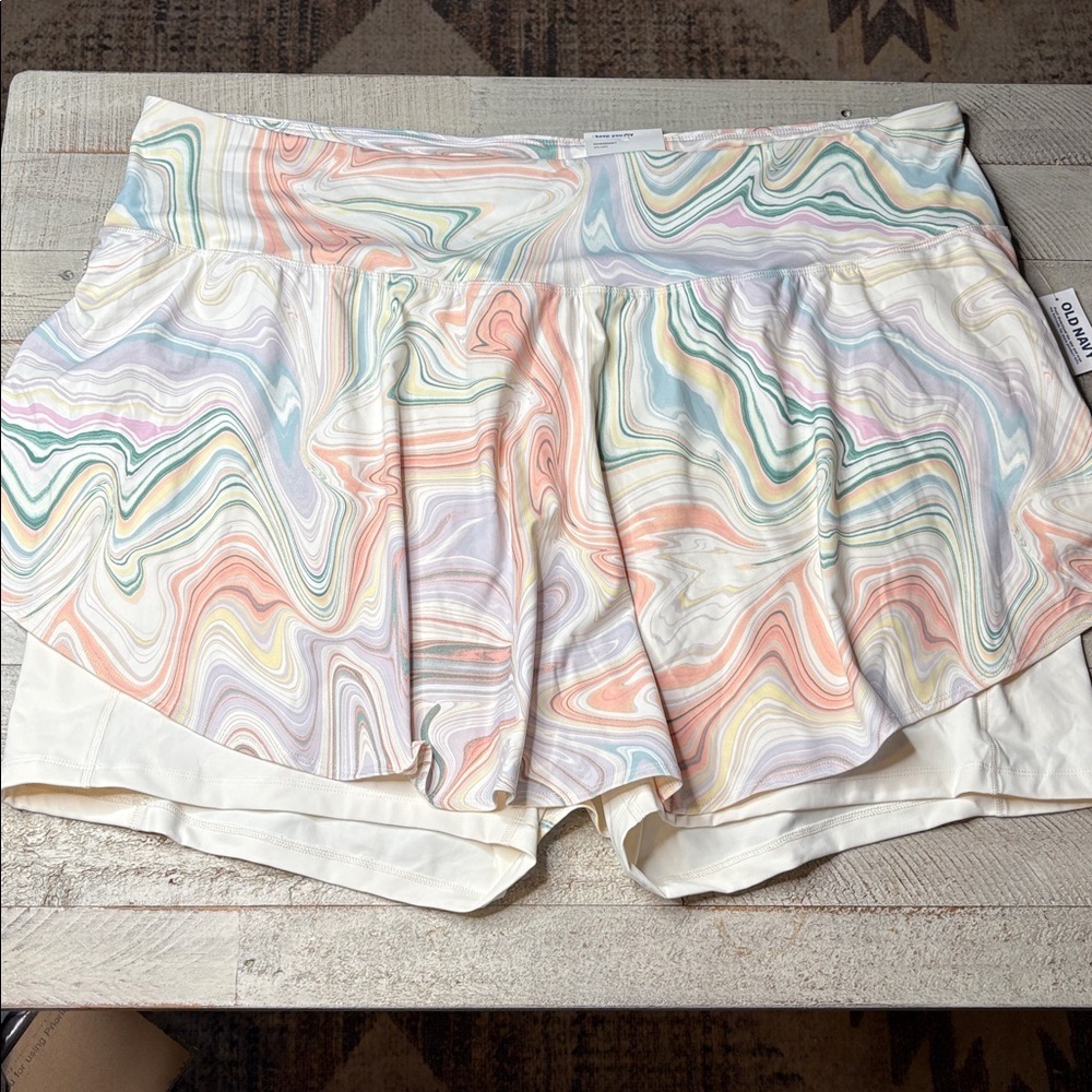 Old Navy High Rise Powersoft  Swirl Marble Skort Go-dry 4X NWT!l